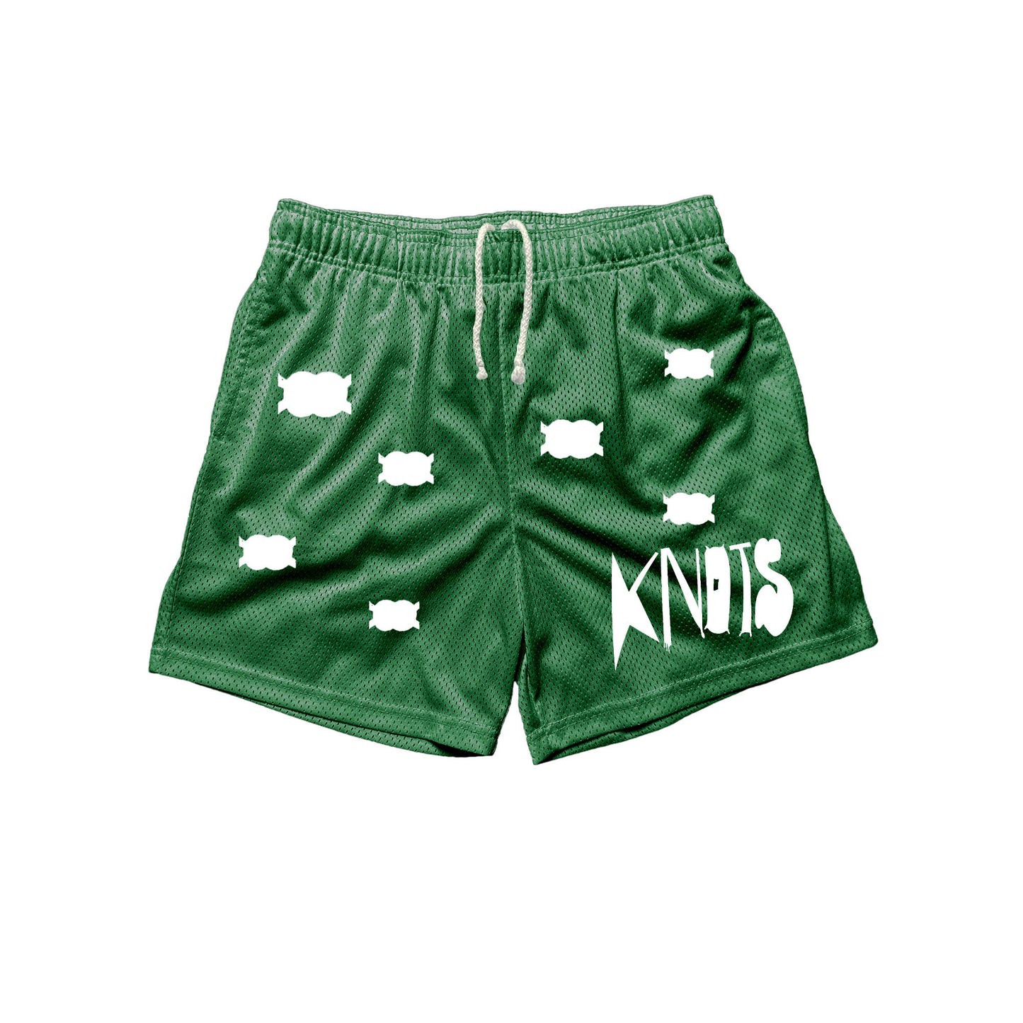 Green “KNOTS” Mesh Shorts